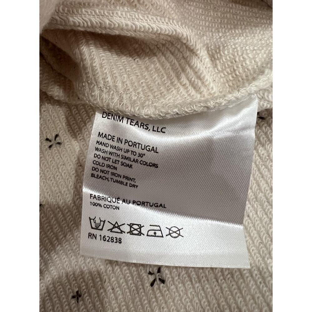 Size XL - Denim Tears Rhinestone Cotton Wreath Oatmeal Zip Up Hoodie Brand New! - Picture 6 of 7